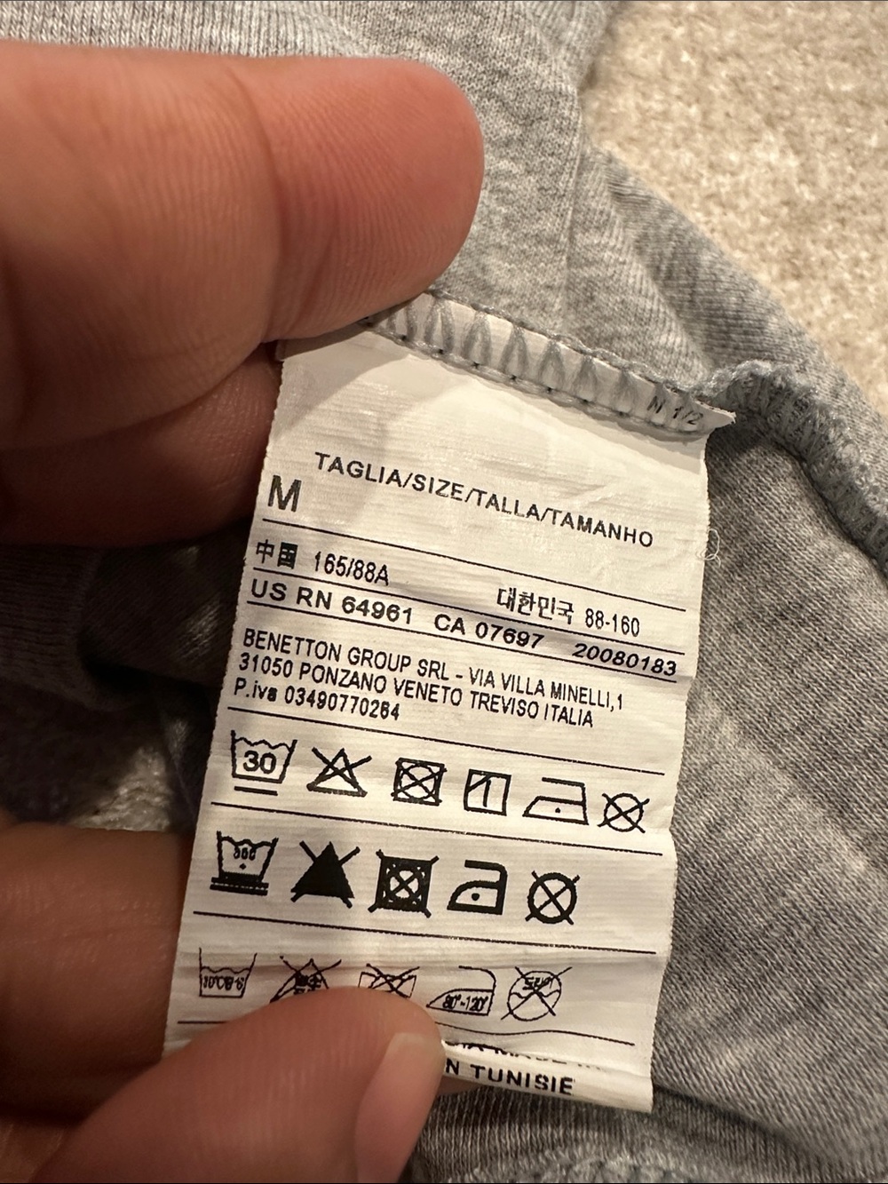United Colors Of Benetton Gray Logo Crewneck Tee - Picture 4 of 7